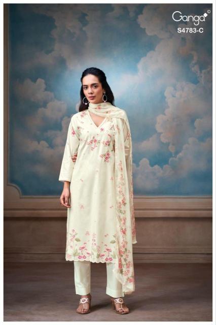 Ganga fariyal 4783 dress material wholesaler in kolkata